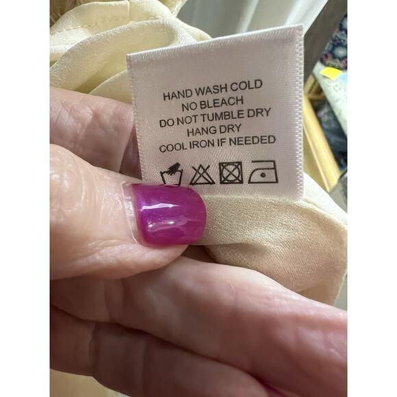 Revolve NBD cream Only Yours Midi Dress Lace Overlay Strappy Sz M - Picture 9 of 9